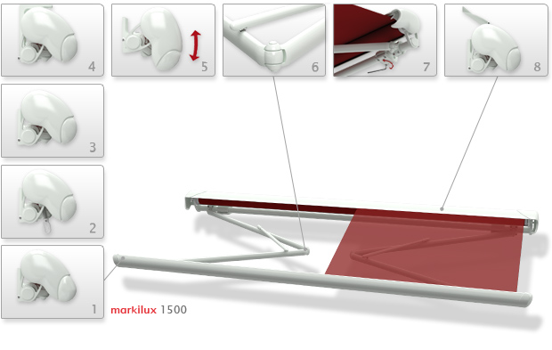 Локтевые горизонтальные, Полукассетные модели Markilux-1500